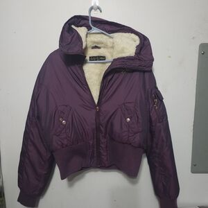 Purple Women's Jacket with Hood # Phat Pharm Y2K